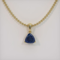 0.85 Ct. Sapphire Pendant, 18K Yellow Gold 1