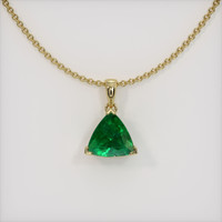 1.42 Ct. Emerald  Pendant - 18K Yellow Gold