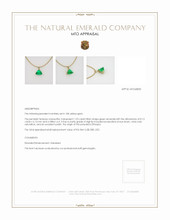 Solitaire Emerald Pendant 1.53 Ct., 18K Yellow Gold Appraisal