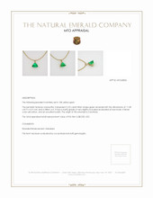 Solitaire Emerald Pendant 2.32 Ct., 18K Yellow Gold Appraisal