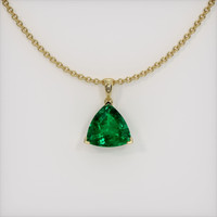 4.29 Ct. Emerald Pendant, 18K Yellow Gold 1