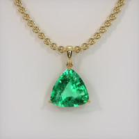 5.66 Ct. Emerald Pendant, 18K Yellow Gold 1