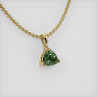 1.33 Ct. Green Sapphire Pendant, 18K Yellow Gold 2