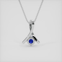 0.82 Ct. Blue Sapphire Pendant, Silver 4