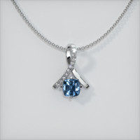 0.49 Ct. Sapphire Pendant, 14K White Gold 1