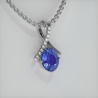 5.07 Ct. Blue Sapphire Pendant, 14K White Gold 2