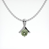 0.90 Ct. Sapphire Pendant, 14K White Gold 1