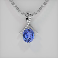 5.07 Ct. Sapphire Pendant, 18K White Gold 1