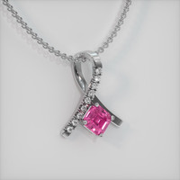 1.11 Ct. Pink Sapphire Pendant, 18K White Gold 2