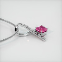 1.11 Ct. Pink Sapphire Pendant, 18K White Gold 3