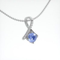 0.63 Ct. Sapphire Pendant, 18K White Gold 2