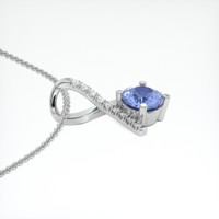 0.63 Ct. Sapphire Pendant, 18K White Gold 3
