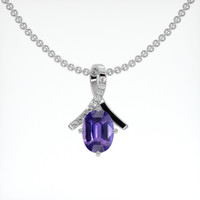 3.16 Ct. Purple Sapphire Pendant, 18K White Gold 1
