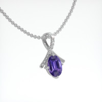 3.16 Ct. Purple Sapphire Pendant, 18K White Gold 2