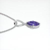 3.16 Ct. Purple Sapphire Pendant, 18K White Gold 3