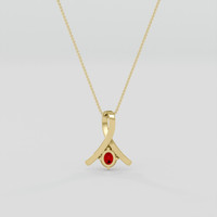 1.01 Ct. Ruby Pendant, 10K Yellow Gold 4