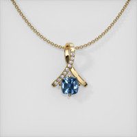 0.49 Ct. Blue Sapphire Pendant, 14K Yellow Gold 1
