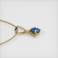 0.49 Ct. Blue Sapphire Pendant, 14K Yellow Gold 3