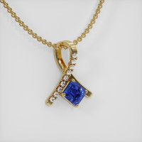 1.29 Ct. Blue Sapphire Pendant, 14K Yellow Gold 2