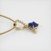 1.29 Ct. Blue Sapphire Pendant, 14K Yellow Gold 3
