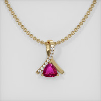 0.56 Ct. Ruby Pendant, 14K Yellow Gold 1