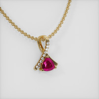 0.56 Ct. Ruby Pendant, 14K Yellow Gold 2