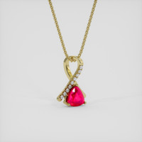 0.72 Ct. Ruby Pendant, 14K Yellow Gold 2