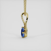 3.01 Ct. Blue Sapphire Pendant, 14K Yellow Gold 3