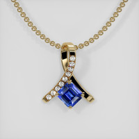 1.29 Ct. Sapphire Pendant, 18K Yellow Gold 1