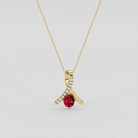 1.01 Ct. Ruby Pendant, 18K Yellow Gold 1