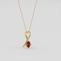 1.01 Ct. Ruby Pendant, 18K Yellow Gold 2