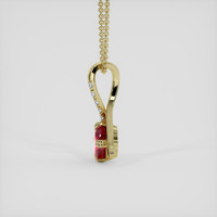1.03 Ct. Pinkish Red Ruby Pendant, 18K Yellow Gold 3