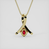 1.03 Ct. Pinkish Red Ruby Pendant, 18K Yellow Gold 4