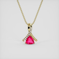 0.72 Ct. Ruby Pendant, 18K Yellow Gold 1