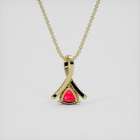 0.72 Ct. Ruby Pendant, 18K Yellow Gold 4