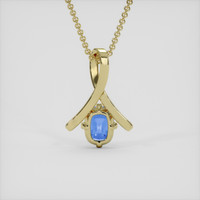 3.01 Ct. Blue Sapphire Pendant, 18K Yellow Gold 4
