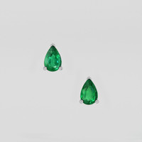 <span>0.73</span> <span class="tooltip-light">Ct.Tw.<span class="tooltiptext">Total Carat Weight</span></span> Emerald Earrings, Platinum 950 1