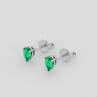 <span>0.64</span> <span class="tooltip-light">Ct.Tw.<span class="tooltiptext">Total Carat Weight</span></span> Emerald Earrings, Platinum 950 3