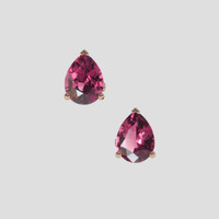 <span>2.90</span> <span class="tooltip-light">Ct.Tw.<span class="tooltiptext">Total Carat Weight</span></span> Purplish Red Garnet Earrings, 14K Rose Gold 1