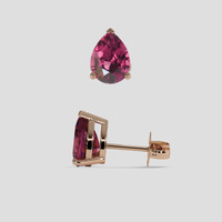 <span>2.90</span> <span class="tooltip-light">Ct.Tw.<span class="tooltiptext">Total Carat Weight</span></span> Purplish Red Garnet Earrings, 14K Rose Gold 2