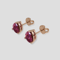 <span>2.90</span> <span class="tooltip-light">Ct.Tw.<span class="tooltiptext">Total Carat Weight</span></span> Purplish Red Garnet Earrings, 14K Rose Gold 3