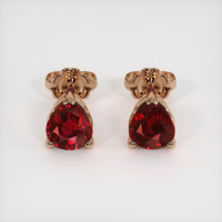 <span>1.12</span>&nbsp;<span class="tooltip-light">Ct.Tw.<span class="tooltiptext">Total Carat Weight</span></span> Ruby Earrings, 14K Rose Gold 1