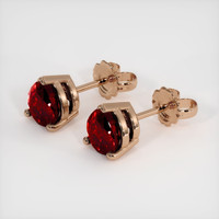 <span>2.20</span> <span class="tooltip-light">Ct.Tw.<span class="tooltiptext">Total Carat Weight</span></span> Ruby Earrings, 14K Rose Gold 2