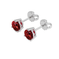 2.20 Ct.Tw. Ruby Earrings, 14K White Gold 3