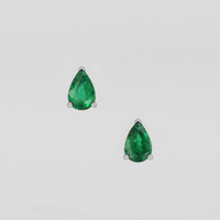 <span>0.87</span>&nbsp;<span class="tooltip-light">Ct.Tw.<span class="tooltiptext">Total Carat Weight</span></span> Emerald Earrings, 18K White Gold 1