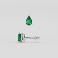 <span>0.87</span>&nbsp;<span class="tooltip-light">Ct.Tw.<span class="tooltiptext">Total Carat Weight</span></span> Emerald Earrings, 18K White Gold 2