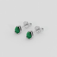 <span>0.87</span> <span class="tooltip-light">Ct.Tw.<span class="tooltiptext">Total Carat Weight</span></span> Emerald Earrings, 18K White Gold 3