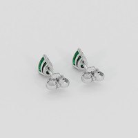 <span>0.87</span> <span class="tooltip-light">Ct.Tw.<span class="tooltiptext">Total Carat Weight</span></span> Emerald Earrings, 18K White Gold 4
