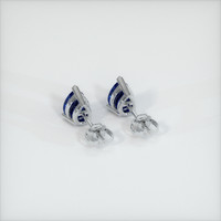 1.56 Ct.Tw. Blue Sapphire Earrings, 18K White Gold 4