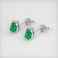Emerald Earrings 0.70 Ct.Tw.Total Carat Weight 18K White Gold Preview